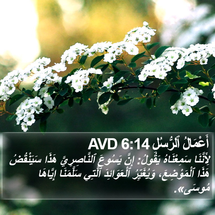 أَعْمَالُ ٱلرُّسُلِ 6:14 AVD Bible Study