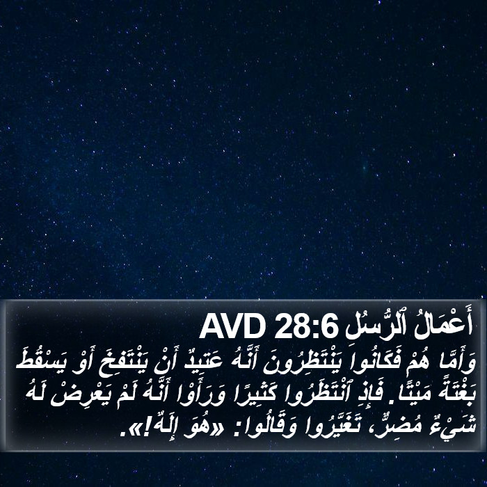 أَعْمَالُ ٱلرُّسُلِ 28:6 AVD Bible Study