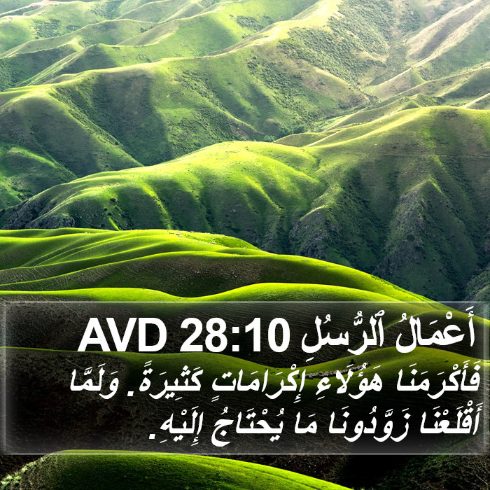 أَعْمَالُ ٱلرُّسُلِ 28:10 AVD Bible Study