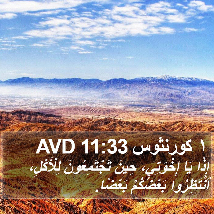 ١ كورنثوس 11:33 AVD Bible Study