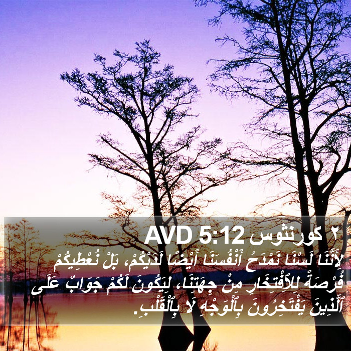 ٢ كورنثوس 5:12 AVD Bible Study