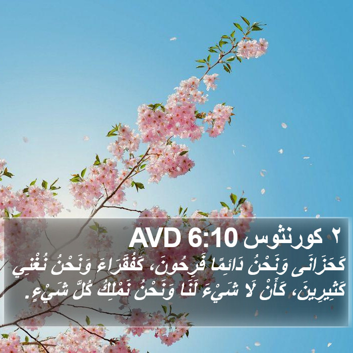 ٢ كورنثوس 6:10 AVD Bible Study