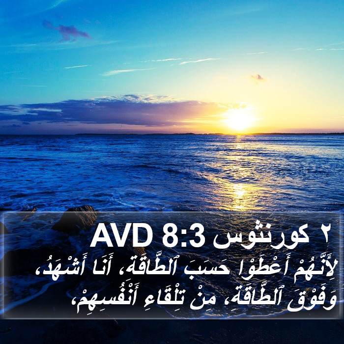 ٢ كورنثوس 8:3 AVD Bible Study