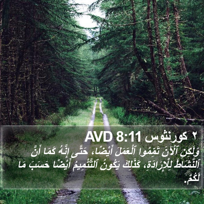 ٢ كورنثوس 8:11 AVD Bible Study