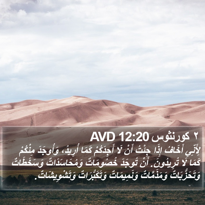 ٢ كورنثوس 12:20 AVD Bible Study