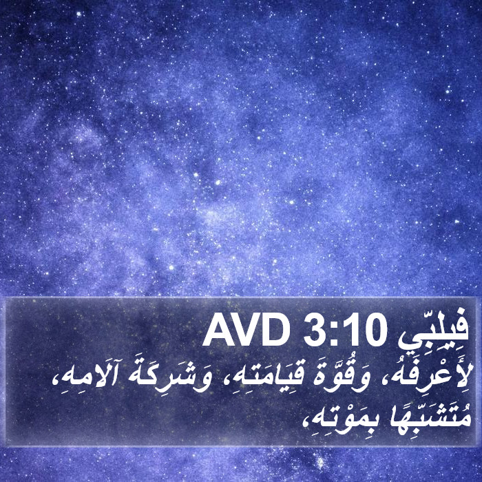 فِيلِبِّي 3:10 AVD Bible Study
