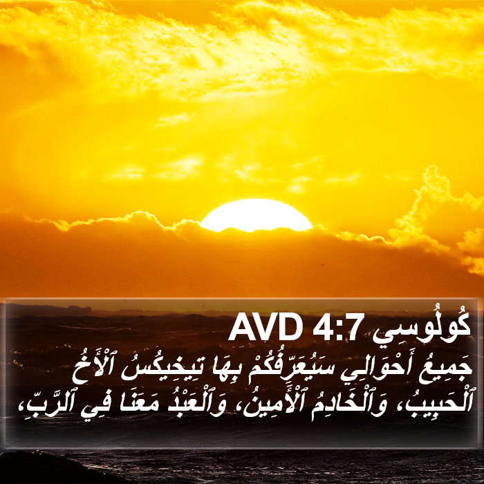 كُولُوسِي 4:7 AVD Bible Study