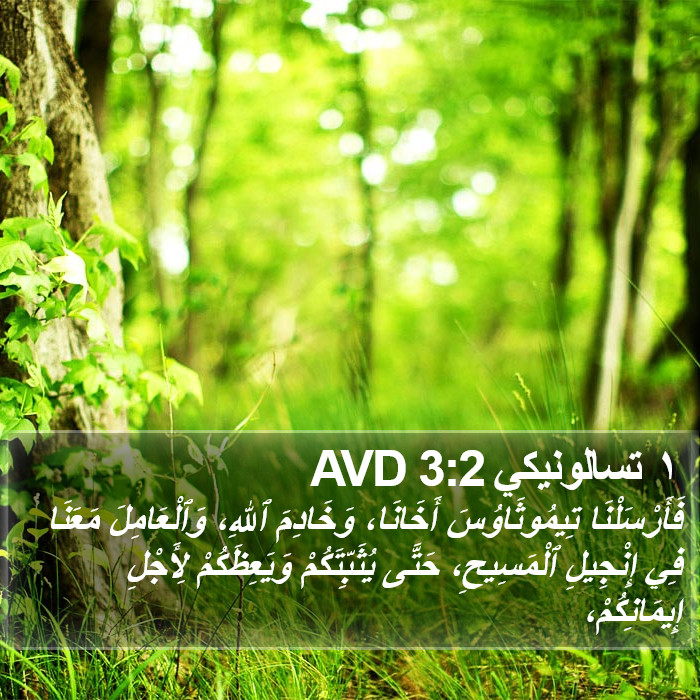 ١ تسالونيكي 3:2 AVD Bible Study