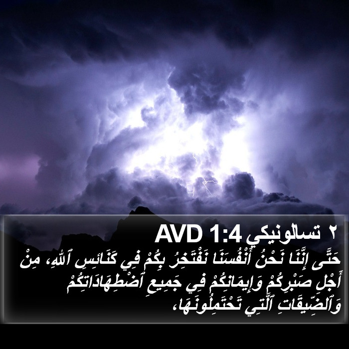 ٢ تسالونيكي 1:4 AVD Bible Study