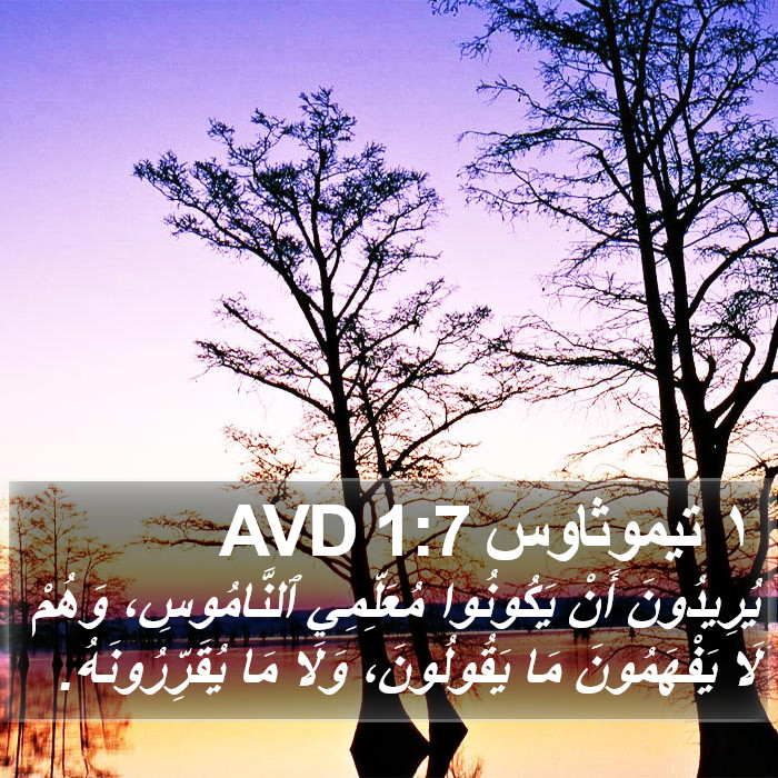 ١ تيموثاوس 1:7 AVD Bible Study